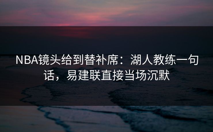 NBA镜头给到替补席：湖人教练一句话，易建联直接当场沉默