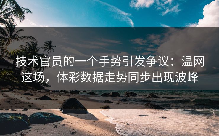 技术官员的一个手势引发争议：温网这场，体彩数据走势同步出现波峰