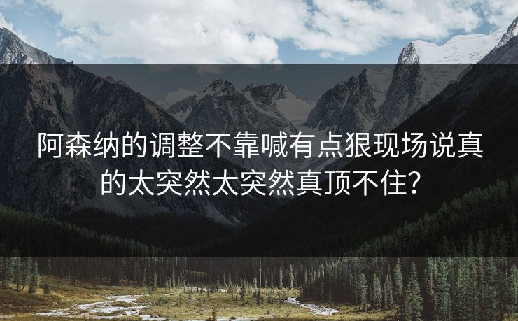 阿森纳的调整不靠喊有点狠现场说真的太突然太突然真顶不住？