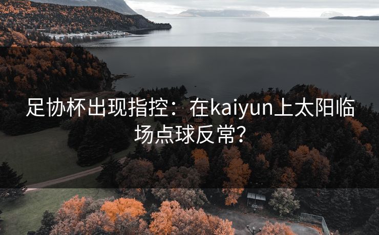 足协杯出现指控：在kaiyun上太阳临场点球反常？